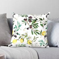Olives Lemon Tuscany Italy Square Pillowcase Polyester Linen Velvet Printed Zip Decor Throw Pillow Case Bed Cushion Cover 50X50CM