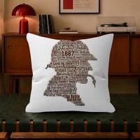 Literary Sherlock Holmes  Decorative Polyester Throw Pillow Cover Square Suitable for Home Office Coffee Shop Decor 30cmx30cm(12x12Inch) gray