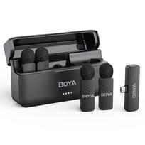 BOYA BY-V4U Lavalier Microphone Wireless Microphone for 4 People, 200m Transmission Range, Type C Device Compatible