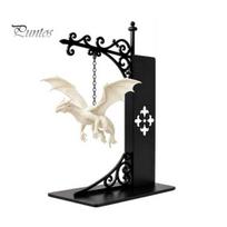 Dragon Art for Home Library Flying Bookshelf Light, Decorative Bookend Light & Desk, Metal Book Support Readers Sculpture Support, Heavy Duty 1pc