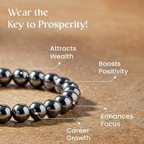 Astrotalk Karz Mukti Bracelet | Wealth & Prosperity | Original Silver Hematite | Good Fortune & Protection | Astrology B brown
