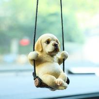 Swing Car Window Pendant Monkey Rearview Mirror Ornament Dog Rear View Mirror Hanging  Home Craft style 1 blue