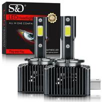 2Pcs 60000Lm 130W D1S D3S D2S D4S LED Headlight Bulbs 6500K White D1R D2R D3R D4R Auto Turbo Light with dual Copper Tube Lamp D1S/D1R