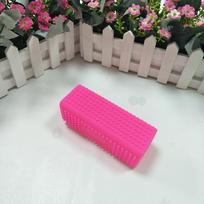 Pet Hair Removal Brush Pet Silicone Hollow Rubber Cleaning Brush Supplies Animal Brush Dog Cat Hair Removal Effective Pet Hair rožinė