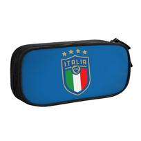 Mielas Italia Figc pieštukinė mergaitei berniukui Didelės talpos Italijos futbolo mėgėjams Pieštukinė krepšys Raštinės reikmenys 21x10.5x5cm blue
