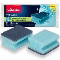 Vileda Pro Clean Scourer Kitchen Sponge, with Enzymes 3 Pieces