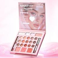 Julystar Makeup Kit Palette All-in-One Eyeshadow Blush Highlighter Lip Gloss Set Multi-Function Full Face Cosmetic Gift Box Kit for Women Girls white