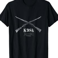 Men's German Ordnance Mauser 7. 92 X 57 K98k Rifle Crossed Graphic TShirt 1 Cotton Short Sleeve S black