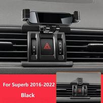 Automobilio mobiliojo telefono laikiklis Skoda Superb 3 2 2022 - 2016 tvirtinimui Laikiklis Stovas Sukamas Laikiklio priedai 3 spalvos juoda