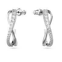 Swarovski Twist Hoop Earrings White Rhodium Plated 5563908 white