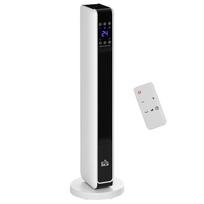 Heater Fan Heater 2200W Electric Heater Ceramic Heating Tower with Remote Control 8-Hour Timer Oscillation ABS PA White+Black 21 x 21 x 73 cm 21 x 21 x 73 cm
