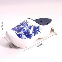 Miniature Wooden Clog Piggy Bank 15cm Coin Saving Box Dutch Wooden Shoes Figurine  Table Decoration balta