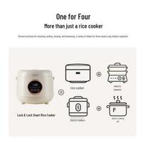Lock & Lock 4L Smart Rice Cooker with Top Steam, Bottom Cooking, 24-Hour Timer, and Keep Warm Function.