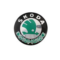 4 vnt. Automobilio emblema Ratlankių dangteliai Lipdukai Apdaila Skoda Octavia Kodiaq Enyaq iV Kamiq Scala Superb Fabia Rapid Citigo Karoq žalia