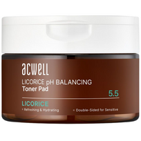 Odos pH balansuojantys padeliai su saldymedžiu ACWELL LICORICE PH BALANCING TONER PAD, 160 ml/70 vnt.