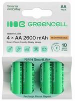 Įkraunamas elementas Green Cell GR01, AA, 2.6 mAh, 4 vnt.