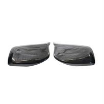 For 04-07 BMW E60 E61 5 Series Door Side View Mirror Cover Cap Carbon Fiber Look gray