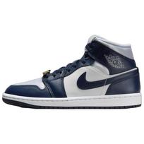 Air Jordan 1 Mid Midnight Navy Gold Charms Moteriški sportbačiai Mėlyni Football-Grey White FZ8777-044 38.5 gray