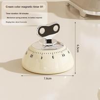 2 pcs Magnetic Mechanical Timer Kitchen Study Visual Timer Child Self-Discipline Time Management Reminder 1 PCS kreminė