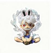 Anime One Piece figūrėlė 5 pavara Nika Triušis Luffy veiksmo figūrėlė 9cm PVC statulėlės lėlė Kolekcionuojami mielos modelio žaislai Dovanos 9cm opp bag white