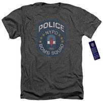 NYC BOMB SQUAD Licensed Adult Men's Heather Tee Shirt SM-3XL Unisex T-Shirt S gray