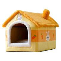 Condo Shape Cats House Bed Tent for Indoor Small to Large Cats Machine Washable Ultra Soft Cushion Anti-Slip Bottom 1 black