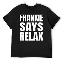 Frankie Says Relax Marškinėliai hipių drabužiai oversized vintažiniai marškinėliai marškinėliai vyrams su grafika S juoda