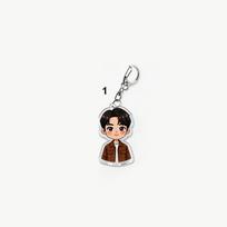 BTS Cool Streetwear Keychain, Bangtan Boys Casual Jacket Cartoon Figure Keyring, Kpop Idol Cartoon Bag Pendant for ARMY Fans JIN black