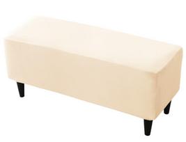 Cover For Double Bench, Footrest Pouf, Velvet, Cream