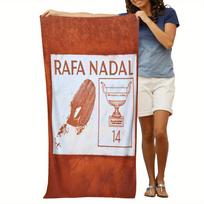 1 Tennis Beach Towel-Quick Dry Soft Polyester Blend, Champions Trophy and Footprint Design, Orange Bath Towel W40*H60(CM)