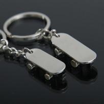 2 Pcs Lovely Mini Skateboard Couple Keychain Bag Pouch Key Ring Decoration Gift sidabras
