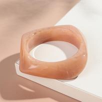 Exaggerated Big Irregular Square Acrylic Chunky Bangle for Women Summer Candy Color Resin Wide Bracelets Couple Jewelry Gifts beige