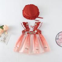 Chinese-Style Summer Newborn Onesie & Outfit 73 cm red