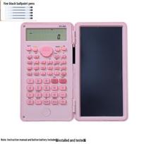 Multifunctional Silent Portable Writing & Scientific Calculator - Two-in-One Foldable Design for Exams rožinė