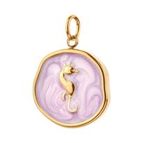 Stainless Steel Seahorse & Cross Round Pendant for DIY Jewelry Size details not provided