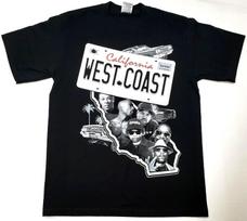 WEST COAST Rap T-shirt California Cali Hip Hop Urban Streetwear S-5XL Q12441 S