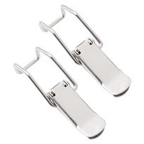 2PCS Cabinet Box Hasp Lock Spring Loaded Latch Catch Toggle Hasp  Storage Box Lock Hasp Stainless Steel Hook Lock Hardware