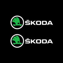 WOHE7 2/4Pcs Car Vinyl Logo Body Decor Sticker Accessories For Skoda Kodiaq Octavia Fabia Karoq Enyaq Kamiq Superb Scala Rapid Vision green