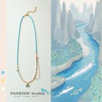 Original New Chinese Vintage Fashion Enamel Green Tara Pendant Necklace, Women Versatile Long Tassel Sweater Chain Jewelry žalia