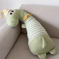 Animacinis Dinzauras Vienaragis Ledo Šilko Kojų Atramos Pagalvė Vaikams Vaikų Pagalba Miegui Pliušinė Pagalvė DinosaurIce,110cm gray