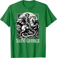 Saint George Slays The Dragon England Catholic TShirt 100 Cotton ONeck Short Sleeve Summer Casual Unisexs Tshirt Streetwear S