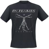 2026 New in Flames Corrupted Vitruvian Graphic Tee Gothic Metal Shirt with Clayman Art Print for Fans L gray