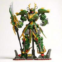 Superhero Mecha Green Dragon Robot Building Blocks DIY Assembly Figure Christmas Gift