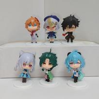 Genshin Impact Q Version Mini Figure Set Anime Game Collectible Statue Doll Desktop Decor Birthday Gift for Fans no box gray