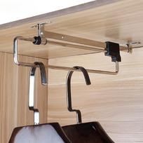 Ištraukiamas drabužių laikiklis Reguliuojamas sulankstomas metalinis pakabinamas strypas spintoms Erdvę taupantis organizatorius Džiovyklos 1pc beige