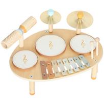 Kūdikio būgnų rinkinys, Kūdikio būgnas su ksilofonu mažyliams, Mediniai muzikos instrumentai, Natūralūs