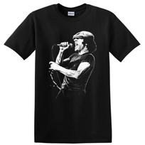 Brian Johnson Rock Legend Portrait T Shirt Classic Music Fan Tee M gray