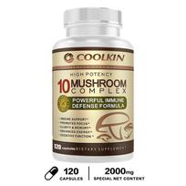 10 Mushroom Complex Capsules 120 Count — Immune Support, Cognitive Focus, Natural Energy, Memory Boost 120*1