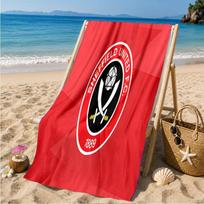 Sheffield Team Crest Beach Towel Microfiber Beach Towel, Lightweight and Quick-Dry, for Summer Travel, Swimming Pool Fan Birthday Gift 70cmx140cm(27x55inch)