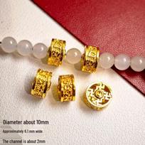 24k Gold-Plated Copper Four-Leaf Clover Spacer Beads for DIY Jewelry beige